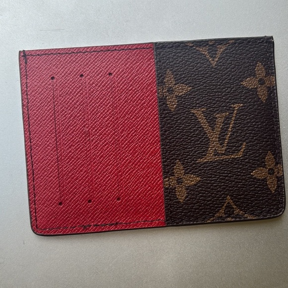 Louis Vuitton Red and Brown Card Holder - Picture 1 of 2